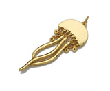 CZ Micro Pave Jellyfish Shape Pendant, SKU#F1233C