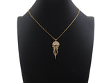 CZ Micro Pave Jellyfish Shape Pendant, SKU#F1233C