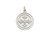 CZ Micro Pave Matte Gold Black Silver Cross Flower Coin Pendant/Charm,Y456