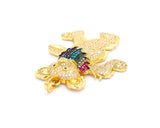 CZ Micro Pave Dancing Teddy Bear Pendant, F515