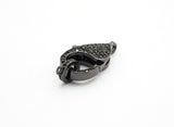 CZ Micro Pave Teardrop Lobster Claw Clasp, Cubic Zirconia Pave Lobster Clasp, Silver Black Rose Gold Plated,22x12mm, sku#H129
