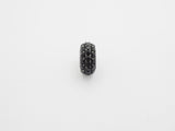 Black CZ Micro Pave On Black Rondelle Big Hole Spacer Beads, Cubic Zirconia Rondelle Spacer Beads, Pave Beads, 3x8/5x10mm, sku#C74