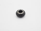Black CZ Micro Pave On Black Rondelle Big Hole Spacer Beads, Cubic Zirconia Rondelle Spacer Beads, Pave Beads, 3x8/5x10mm, sku#C74