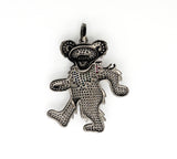 CZ Micro Pave Dancing Teddy Bear Pendant, F515