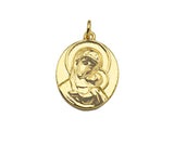 Gold Silver Madonna & Child Oval Shape Charm Pendant, Sku#L519
