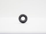 Black CZ Pave On Black Rondelle Big Hole Spacer Beads, Cubic Zirconia Rondelle Spacer Beads, Pave Beads,6x8/6x10mm, sku#C75