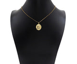 Gold Silver Madonna & Child Oval Shape Charm Pendant, Sku#L519