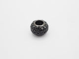 Black CZ Pave On Black Rondelle Big Hole Spacer Beads, Cubic Zirconia Rondelle Spacer Beads, Pave Beads,6x8/6x10mm, sku#C75