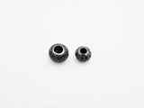 Black CZ Pave On Black Rondelle Big Hole Spacer Beads, Cubic Zirconia Rondelle Spacer Beads, Pave Beads,6x8/6x10mm, sku#C75