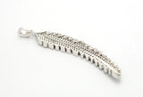 61mm Long CZ Micro Pave Feather Leaf Pendant, Gold/Rose gold/Black/Silver,  Cubic Zirconia Pave Pendant/Charm,sku#F510