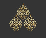 Gold Filled Filigree Flower Shape Pendant, 14K Gold Filled Picture Frame Charm, Necklace Bracelet Charm Pendant, 26x33mm, Sku#ZX21