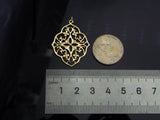 Gold Filled Filigree Flower Shape Pendant, 14K Gold Filled Picture Frame Charm, Necklace Bracelet Charm Pendant, 26x33mm, Sku#ZX21