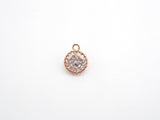 10mm Micro Pave Round Shaped Pendant with Big Clear CZ, Cubic Zirconia Pendant Charm,Black/Gold/Silver/Rose Gold, Bridal Jewelry, sku#B86