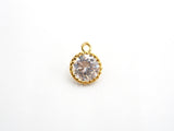 10mm Micro Pave Round Shaped Pendant with Big Clear CZ, Cubic Zirconia Pendant Charm,Black/Gold/Silver/Rose Gold, Bridal Jewelry, sku#B86