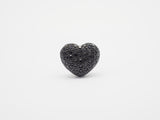 15mm Black CZ Micro Pave Puffy Heart Beads, CZ Pave Heart Beads Charm, Cubic Zirconia Heart Space Beads, SKU#C78