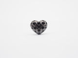 15mm Black CZ Micro Pave Puffy Heart Beads, CZ Pave Heart Beads Charm, Cubic Zirconia Heart Space Beads, SKU#C78