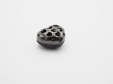 15mm Black CZ Micro Pave Puffy Heart Beads, CZ Pave Heart Beads Charm, Cubic Zirconia Heart Space Beads, SKU#C78