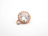 10mm Micro Pave Round Shaped Pendant with Big Clear CZ, Cubic Zirconia Pendant Charm,Black/Gold/Silver/Rose Gold, Bridal Jewelry, sku#B86