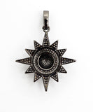 3D CZ Micro Pave North Star Emblem Pendant/Charm,Cubic Zirco