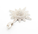 3D CZ Micro Pave North Star Emblem Pendant/Charm,Cubic Zirco