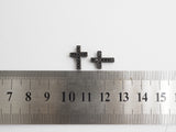 Black CZ Micro Pave On Black Cross Spacer Beads, Cubic Zirconia Cross Space Beads, Cross Charm, 10x13x4mm, SKU#C79