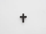 Black CZ Micro Pave On Black Cross Spacer Beads, Cubic Zirconia Cross Space Beads, Cross Charm, 10x13x4mm, SKU#C79