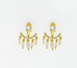CZ Tassel Stud Earrings, Sku#J358