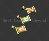 Colorful Enamel Sweet Heart Candy Rectangle Shape Pendant,18K Gold Filled Enamel Charm,Enamel Jewelry,15x20mm,Sku#LK333