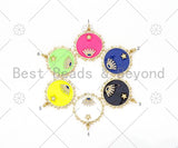 Gold Filled Colorful Pave Enamel Evil Eye Star Charm/Pendant, CZ Pave Enamel Eye Charm, Enamel Star Jewelry,25x27mm,sku#L597