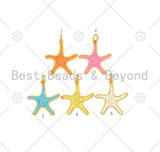 Colorful Enamel Starfish Shape Pendant, 18K Gold Filled Starfish Charm, Necklace Bracelet Charm Pendant,18x20mm,Sku#LK453