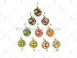 Enamel Colorful Heart Round Ball Charm, Sku#LD186