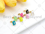 Colorful Enamel Rectangle Shape Earrings, Sku#O82