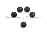 Black CZ Pave On Black Micro Pave Button Round Spacer Beads for Bracelet/Necklace, Spacer Beads, 11mm, sku#C98