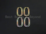 Colorful CZ Huggies Oval Shape Loop Earrings,  Sku#J248