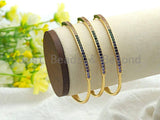 Colorful CZ Thin Bangle Bracelet, Sku#X84