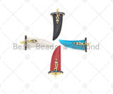 Black White Red Blue Horn Shape Pendant with Gold Finish, Co