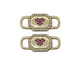 Gold Heart On Lock Shape Connector, Sku#Y751