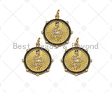 Gold Filled CZ Micro Pave Snake On Round Wrinkle Shape Penda