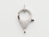CZ Micro Pave Teardrop Lobster Claw Clasp, Cubic Zirconia Pa