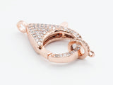 CZ Micro Pave Teardrop Lobster Claw Clasp, Cubic Zirconia Pa