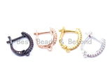 1pair, CZ Micro Pave Latch Back Earring Wires Hooks, Lever b