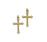 Gold Pearl Cross Pendant, sku#Y605