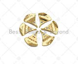 CZ Micro Pave Do Everything For You Word On Fan Shape Pendant,14K Dainty Gold Leaf Charm, Necklace Bracelet Charm,14x16mm,Sku#ZX04