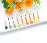 Cute Smiley Face Hoop Earrings, Sku#EF224