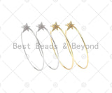 CZ Star Large Hoop Earrings, Sku#J320