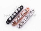 CZ Clear Micro Pave Small Bar Shaped Connector for Bracelet/Necklace, Cubic Zirconia Link Connector, 3x16mm, 1pc/2pcs, sku#A64