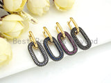CZ Huggies Dangle Chunky Oval Earring, Sku#J252
