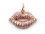 CZ Clear Micro Pave Sexy Lip Pendant/Charm, Cubic Zirconia Pendant,10x15mm, Sku#Y11