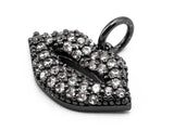 CZ Clear Micro Pave Sexy Lip Pendant/Charm, Cubic Zirconia Pendant,10x15mm, Sku#Y11
