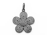 25mm CZ Micro Pave Daisy Flower Pendant/Charm, Cubic Zirconi